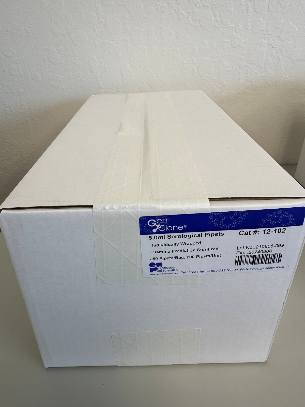 Serological Pipette 5mL (200/Box) Cell Culture Individual Wrap