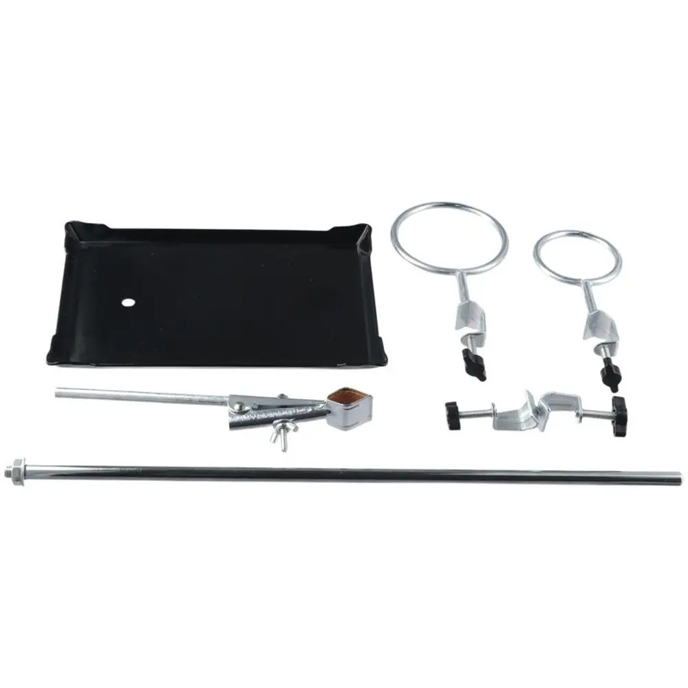 Laboratory Stands Support Set, Steel Lab Stand Set with Cast Iron Base, Rod 16″