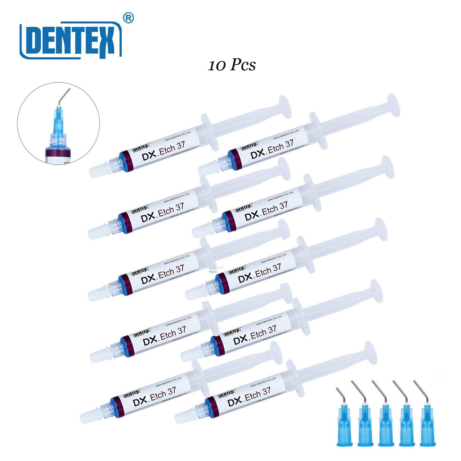 10 Pcs Dentex Dental Etching Gel 37% Acid Etchant Gel 5ml/syringe Free Shipping