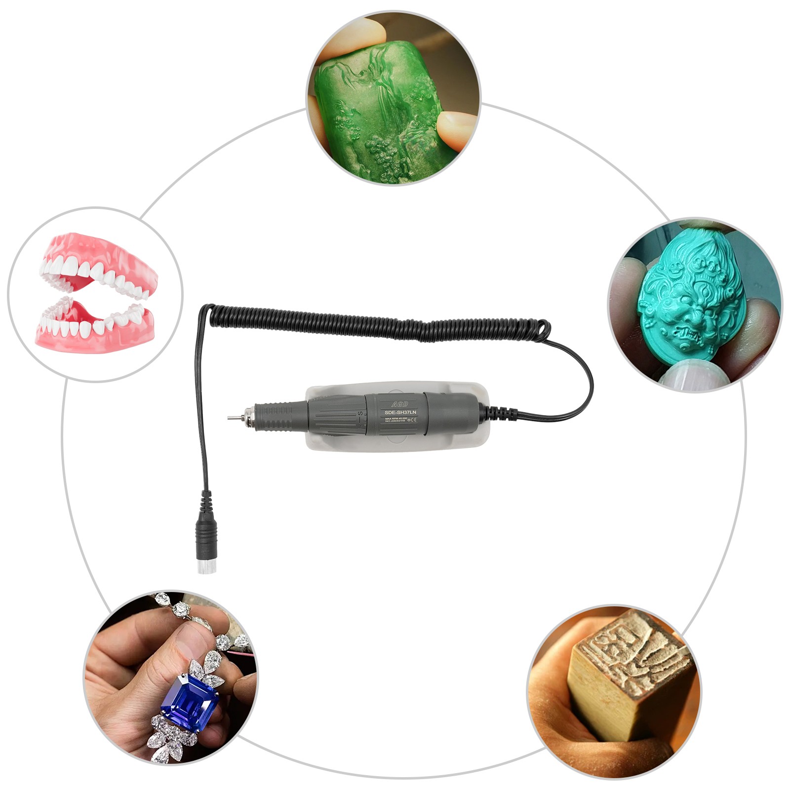 Dental Lab Micromotor Handpiece 45000 RPM for MARATHON Polishing Polisher 45K