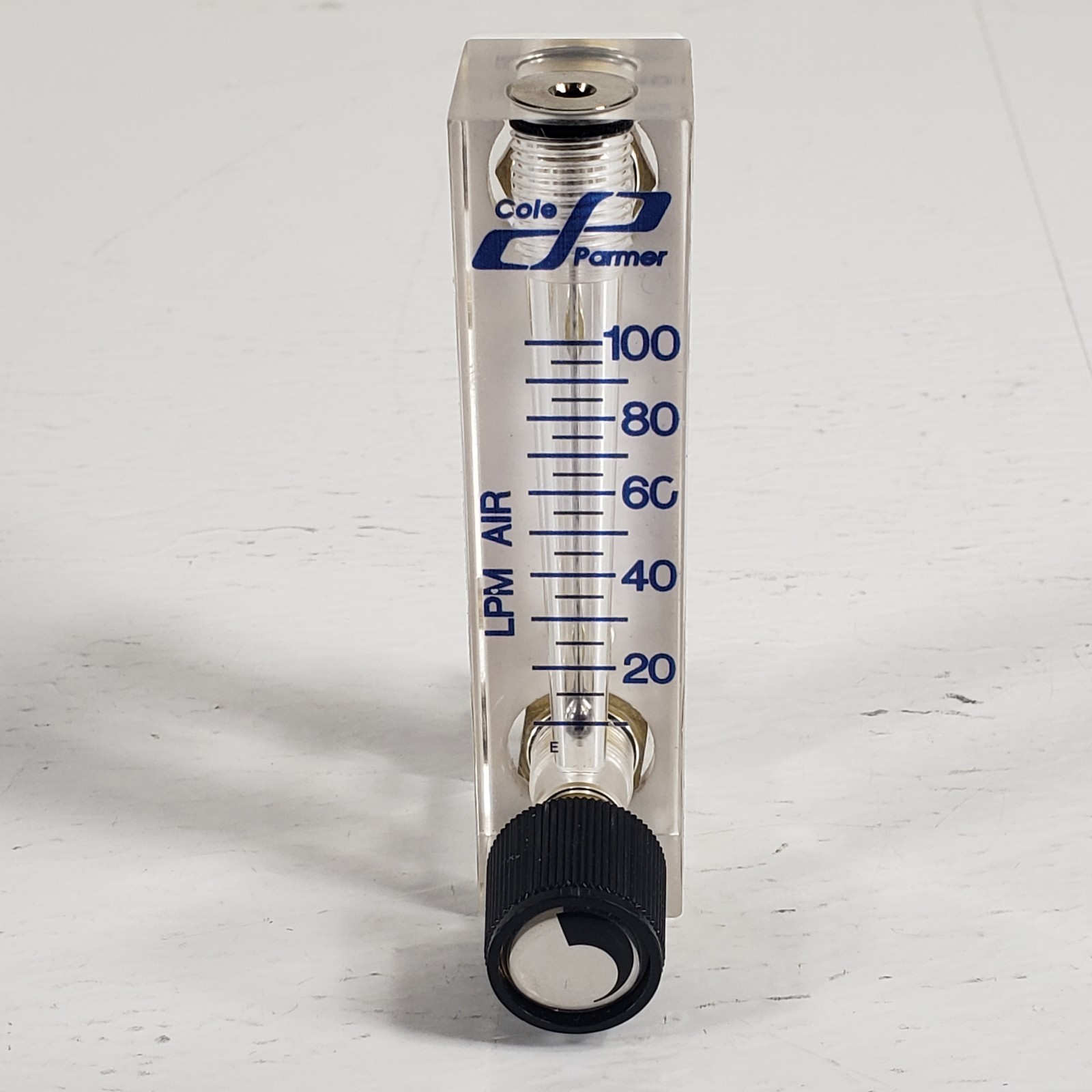Cole Parmer 2A18 Acrylic Flowmeter 10-100 Liter/Min w/ 1/4″ Push Fittings