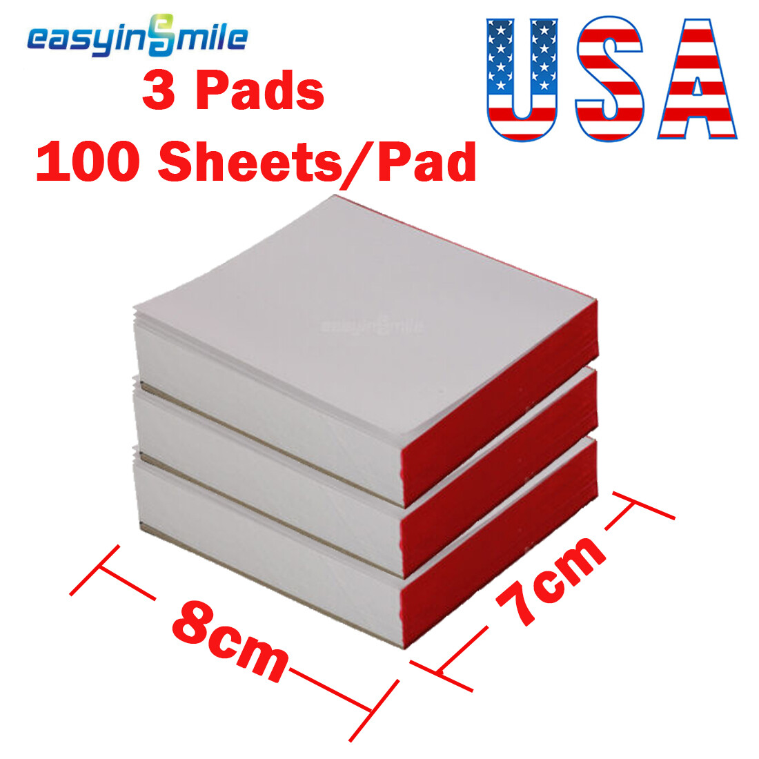 Easyinsmile 300 Sheets Dental Mixing Pads Paper/Poly Coated 3.5*4.5cm Disposable