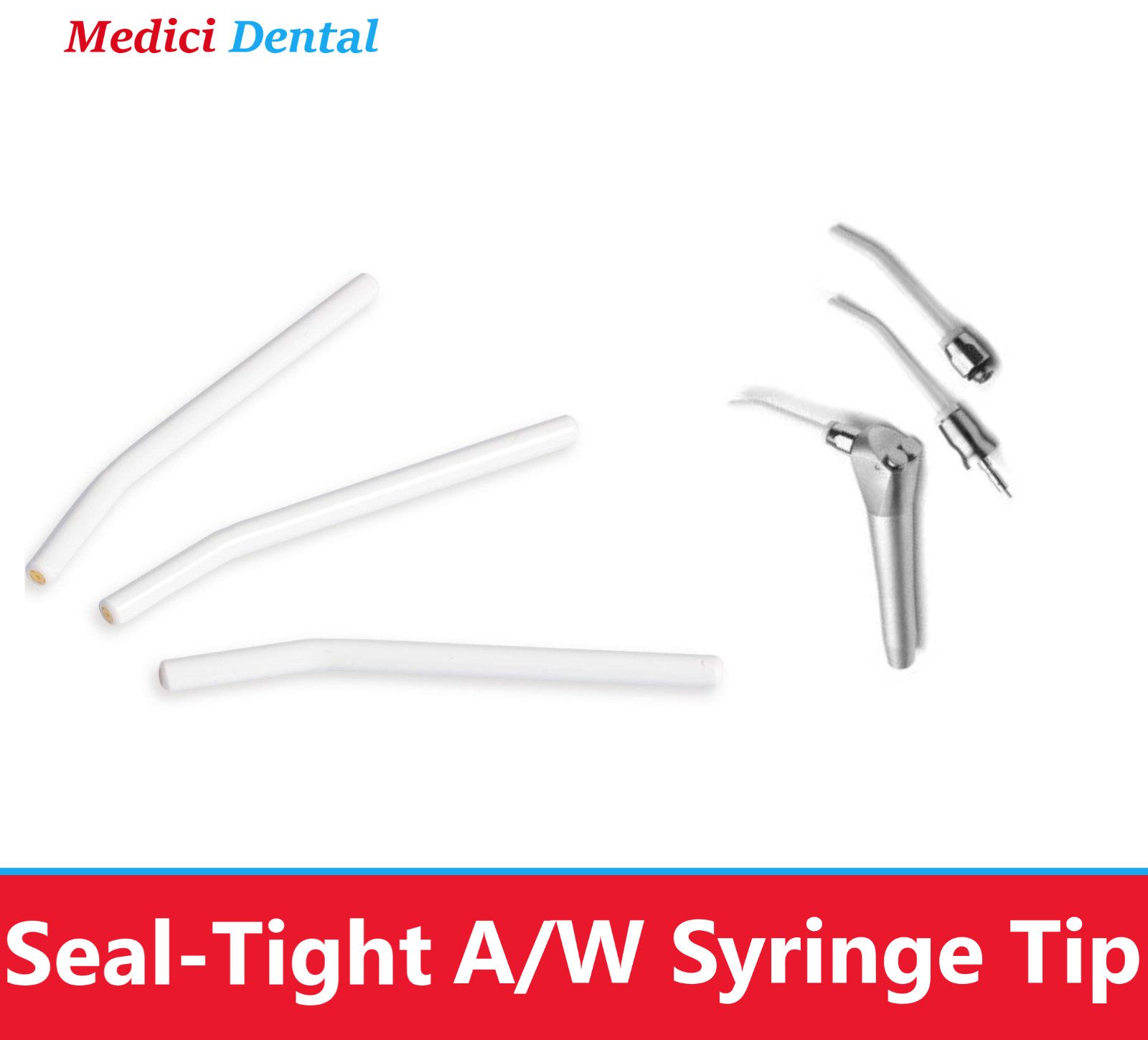 Dental Seal Tight Tips Replacment Air Water Syringe Tips, White (Yellow), 200/Pk