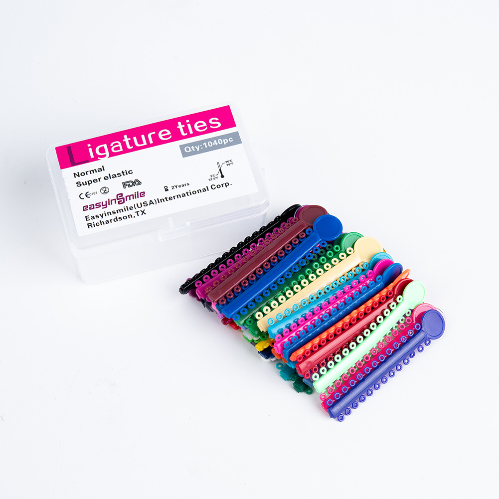 2Packs Dental Bracket Ligature Ties Orthodontic Braces Elastic Bands Mixed Color