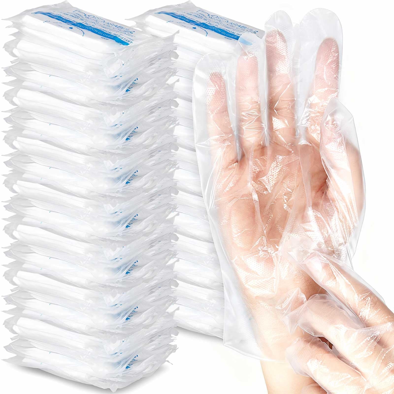 Plastic Disposable Gloves Bulk Clear Safe Food Service Glove for Kitchen Cook…