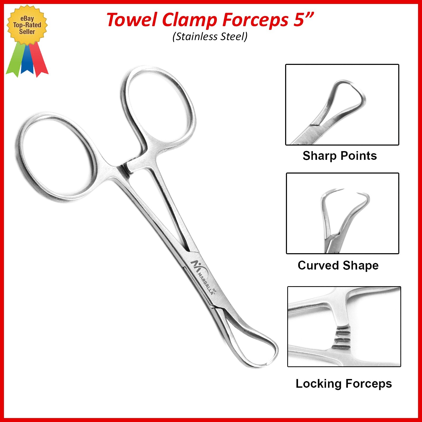 Dental Backhaus Towel Clamp Forceps 5″ Surgical Veterinary Instruments CE