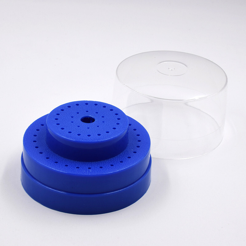 Dental Plastic Holder Burs Round White/Yellow/Blue 60 Holes High&Low Speed Block