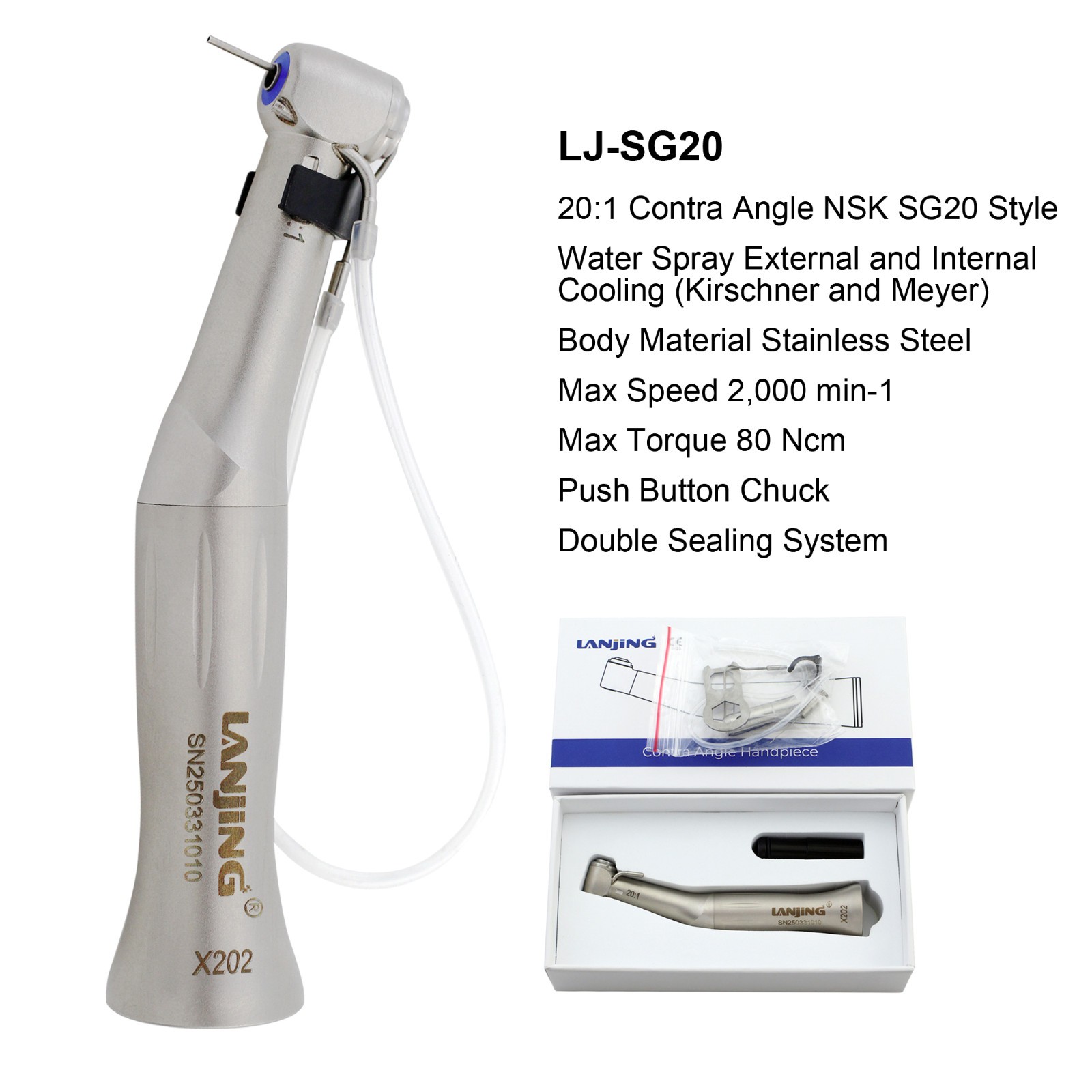 Dental 32:1 20:1 1:1 1:2 Implant Surgical Handpiece Straight Contra Angle
