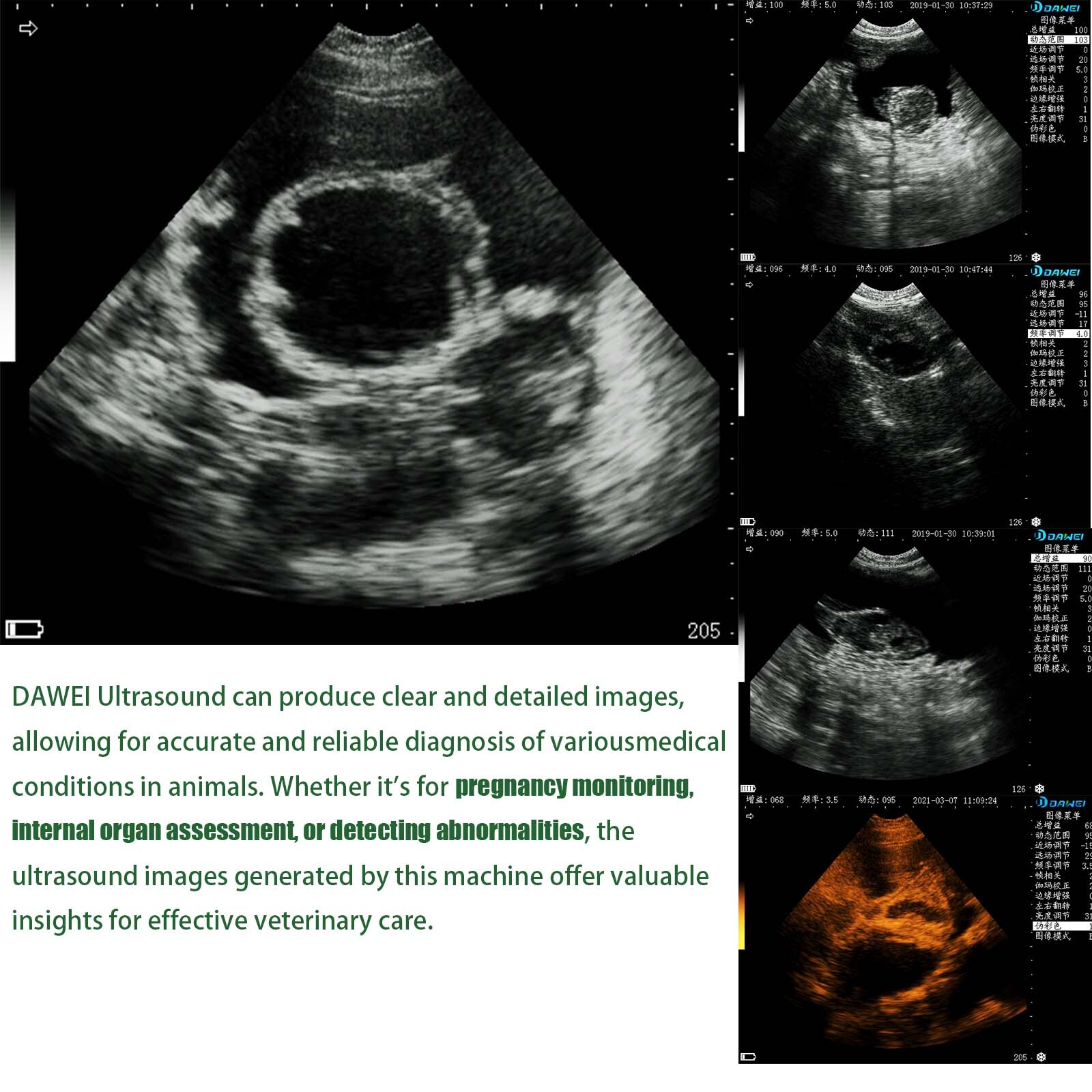 Dawei Portable Pet Ultrasound Handheld Veterinary Machine For Goat Cattle Horse