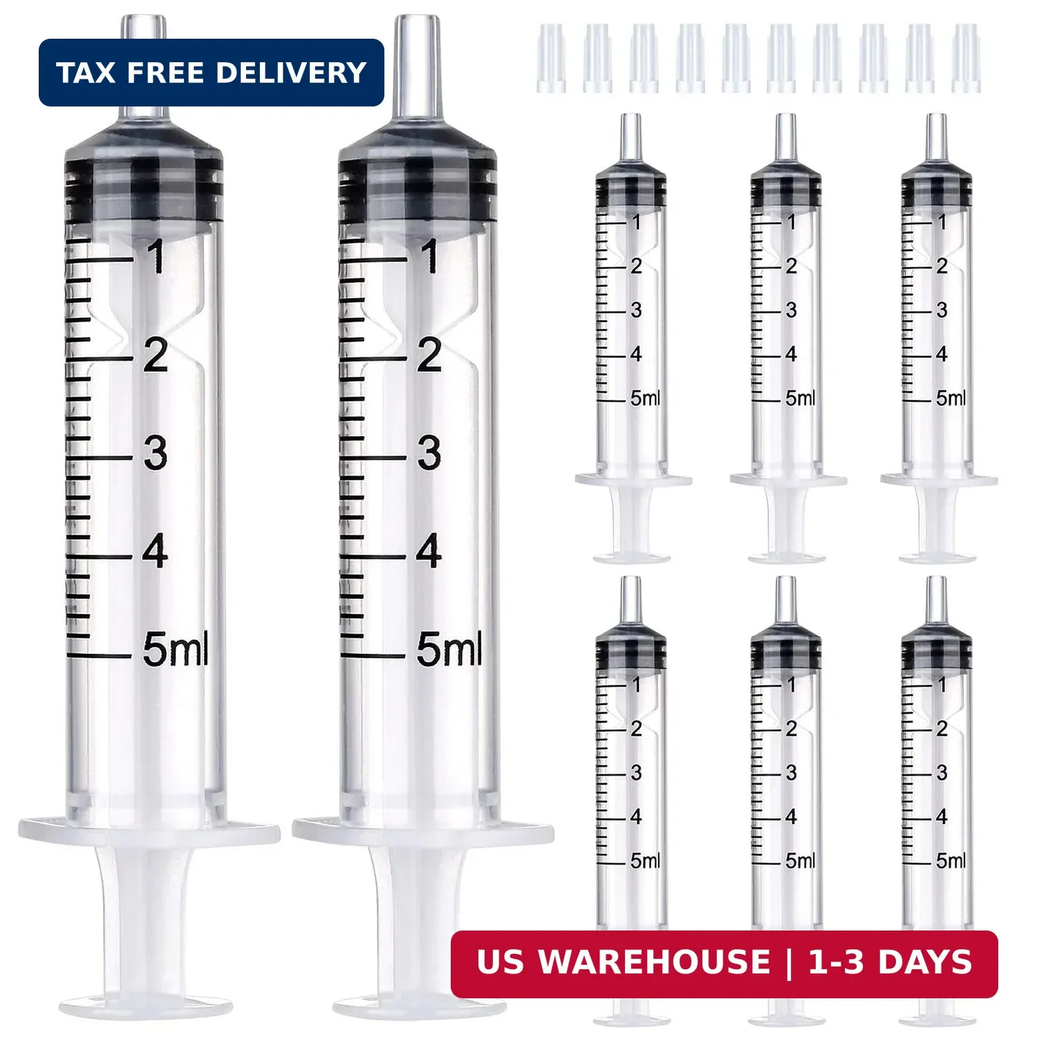 5ml Syringe for Liquid,Syringe Without Needle,Sterile Individually Packed 10pcs.