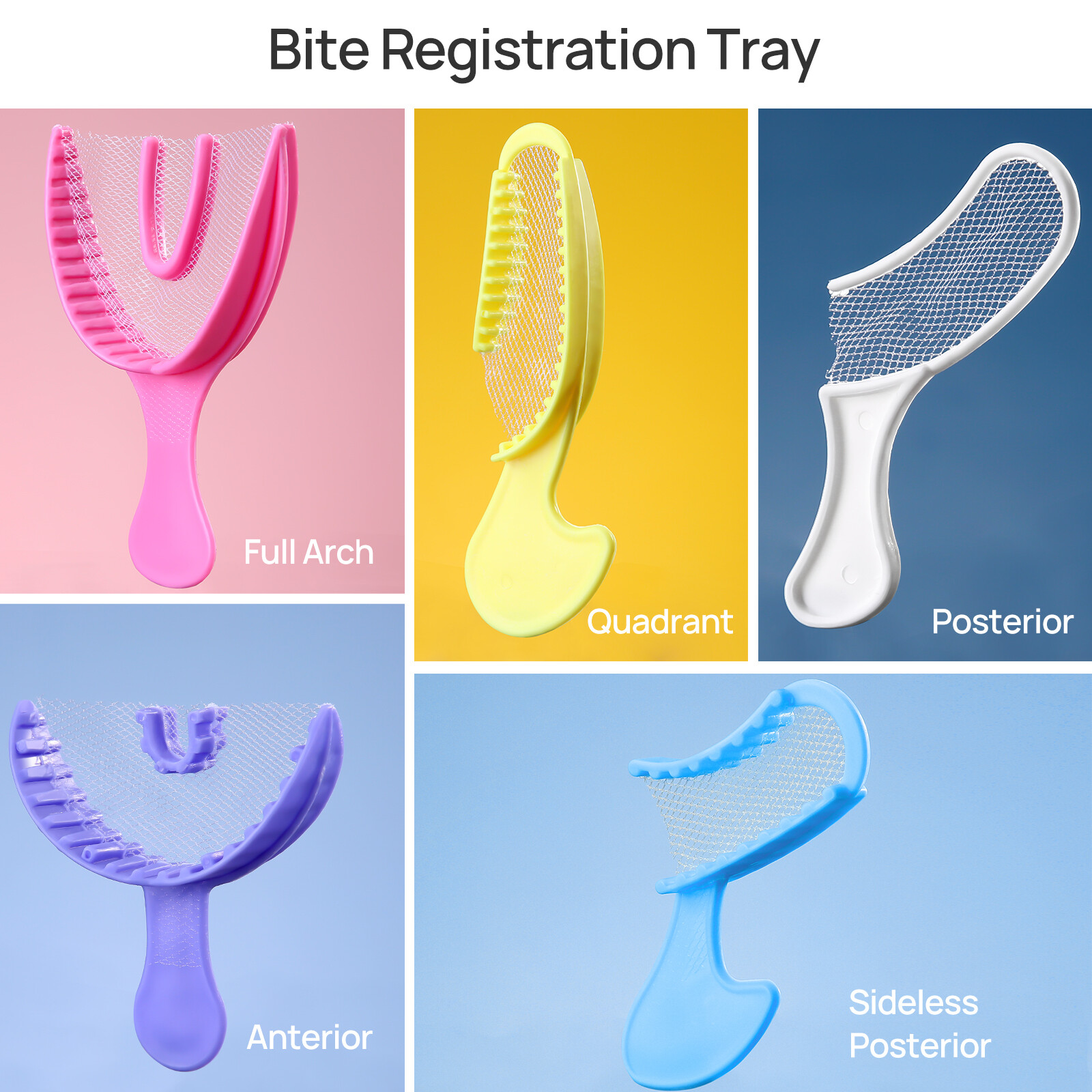 JMU Disposable Dental Bite Registration Trays for Teeth Molds, Multiple Sizes