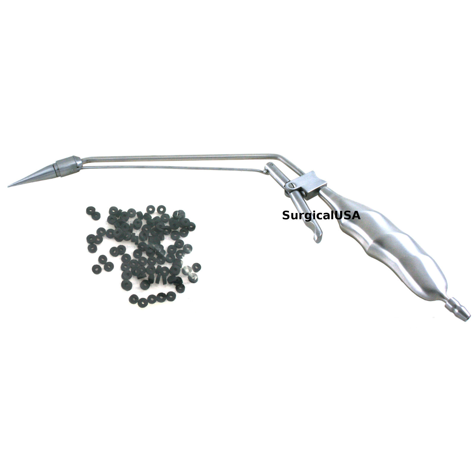 Hemorrhoid Suction Ligator Down Angle + Latex Bands NEW SurgicalUSA Instruments