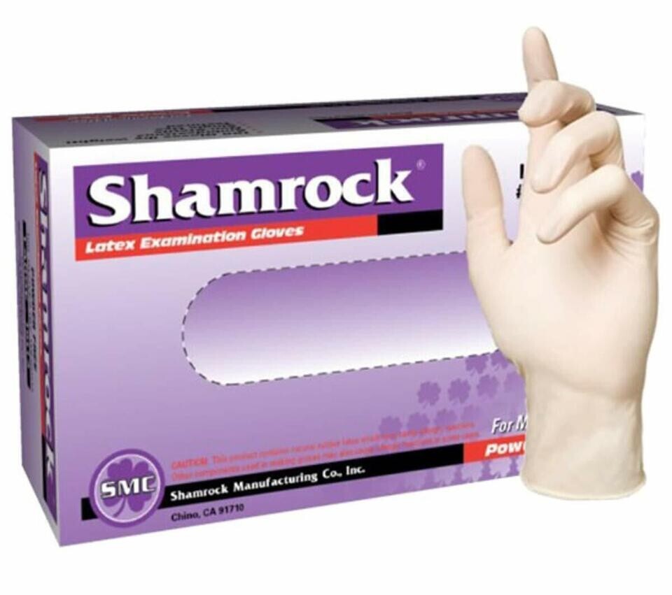 Shamrock Powder Free Textured Latex Gloves Size XSmall Case Pack of 1000 Gloves