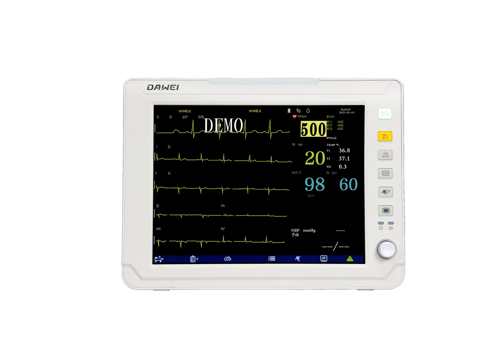 Veterinary Multi parameter patient Monitor For ECG SPO2 NIBP TEMP RESP