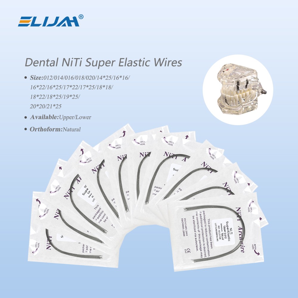 Dental Orthodontic Arch Wire Super Elastic Niti Round Rectangular Natural Form