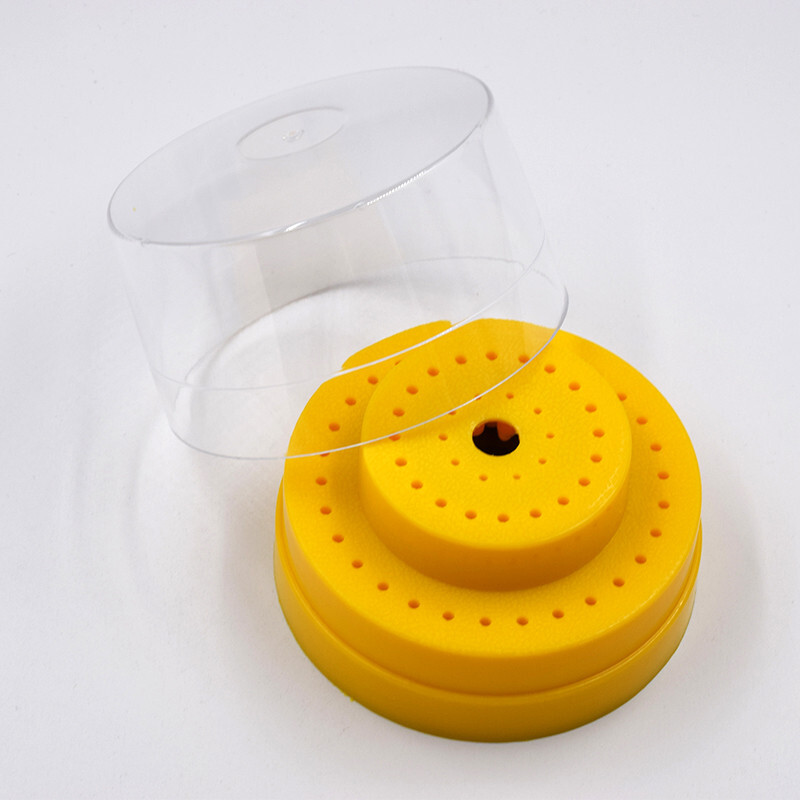 Dental Plastic Holder Burs Round White/Yellow/Blue 60 Holes High&Low Speed Block