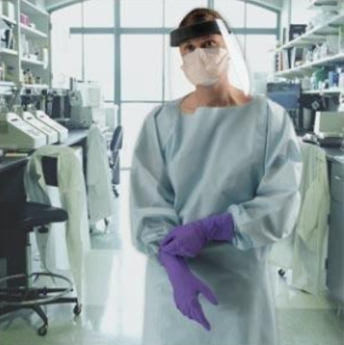 Halyard Polypropylene Procedure Gown w/Polyethylene Coating Large 10-Pack 69606
