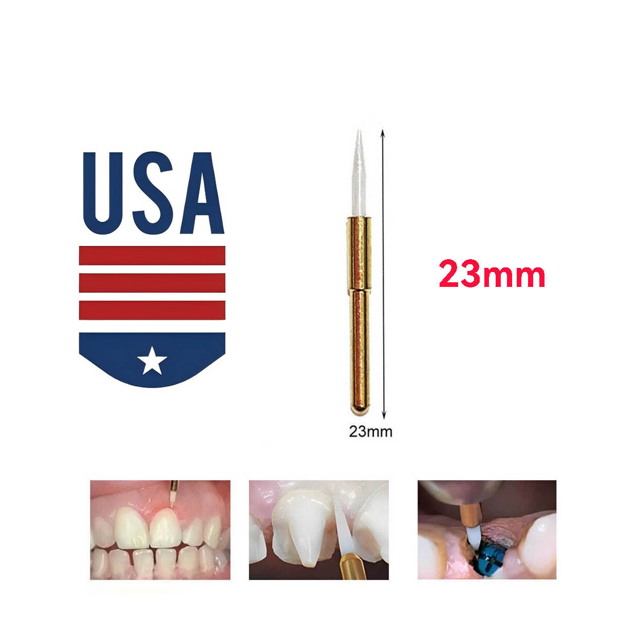 Dental Soft Trimmer Soft Tissue Burs For Gingival Retraction FG 21mm/23mm
