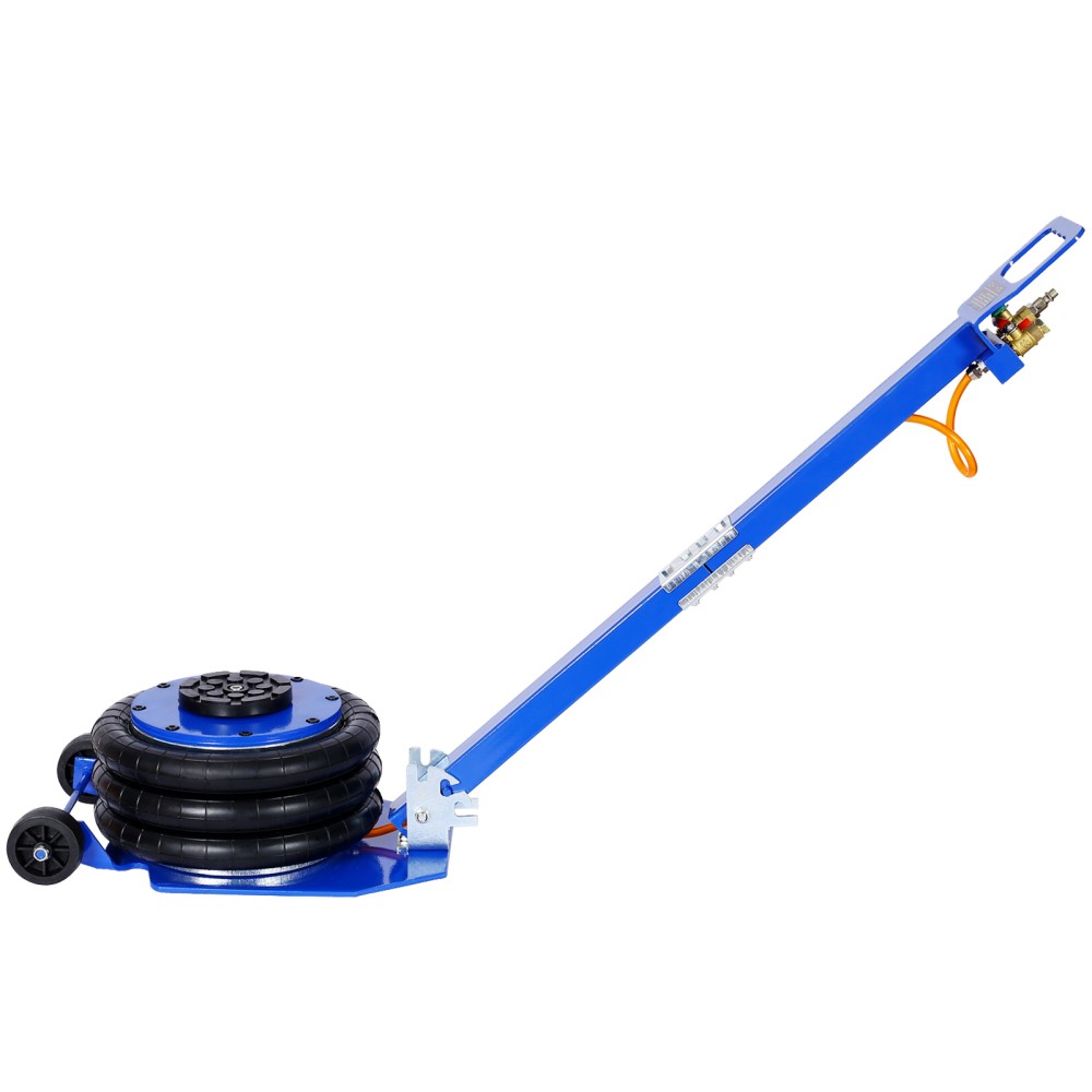 3T 6600LBS Triple Bag Pneumatic Air Jack 16″ Lift Collapsible Blue Terrain Jack