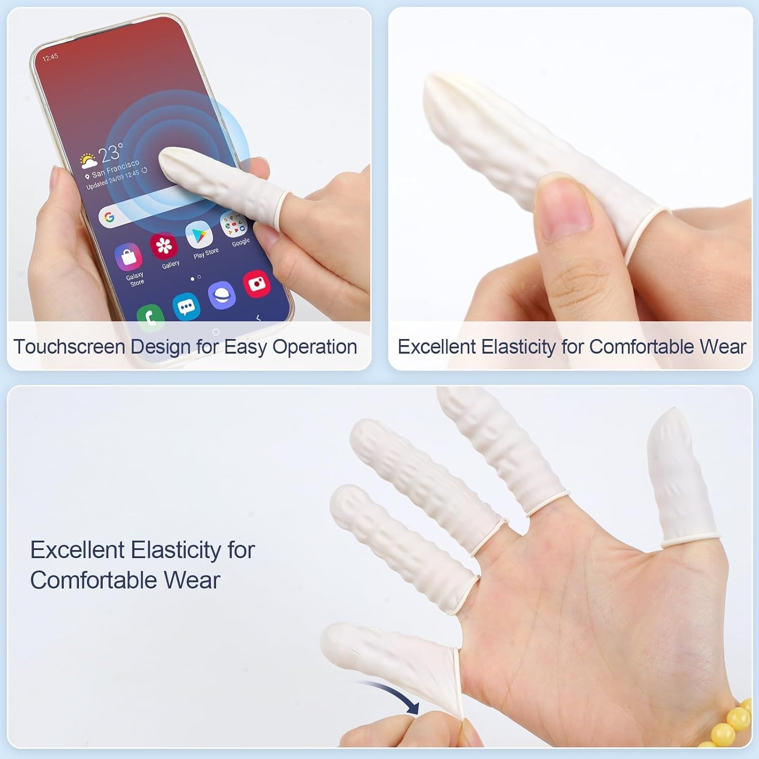 480PCS Disposable Finger Cots Thumb Protectors Anti Static Gloves Repair Work