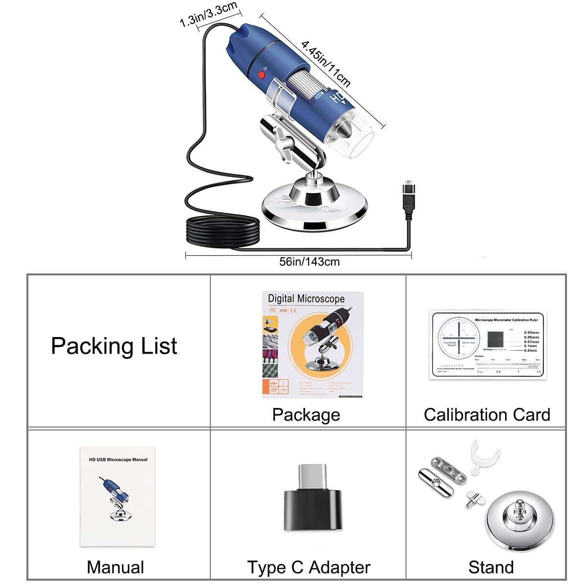 2K HD 2560x1440P USB Digital Microscope for Android Cellphone and Windows Mac…