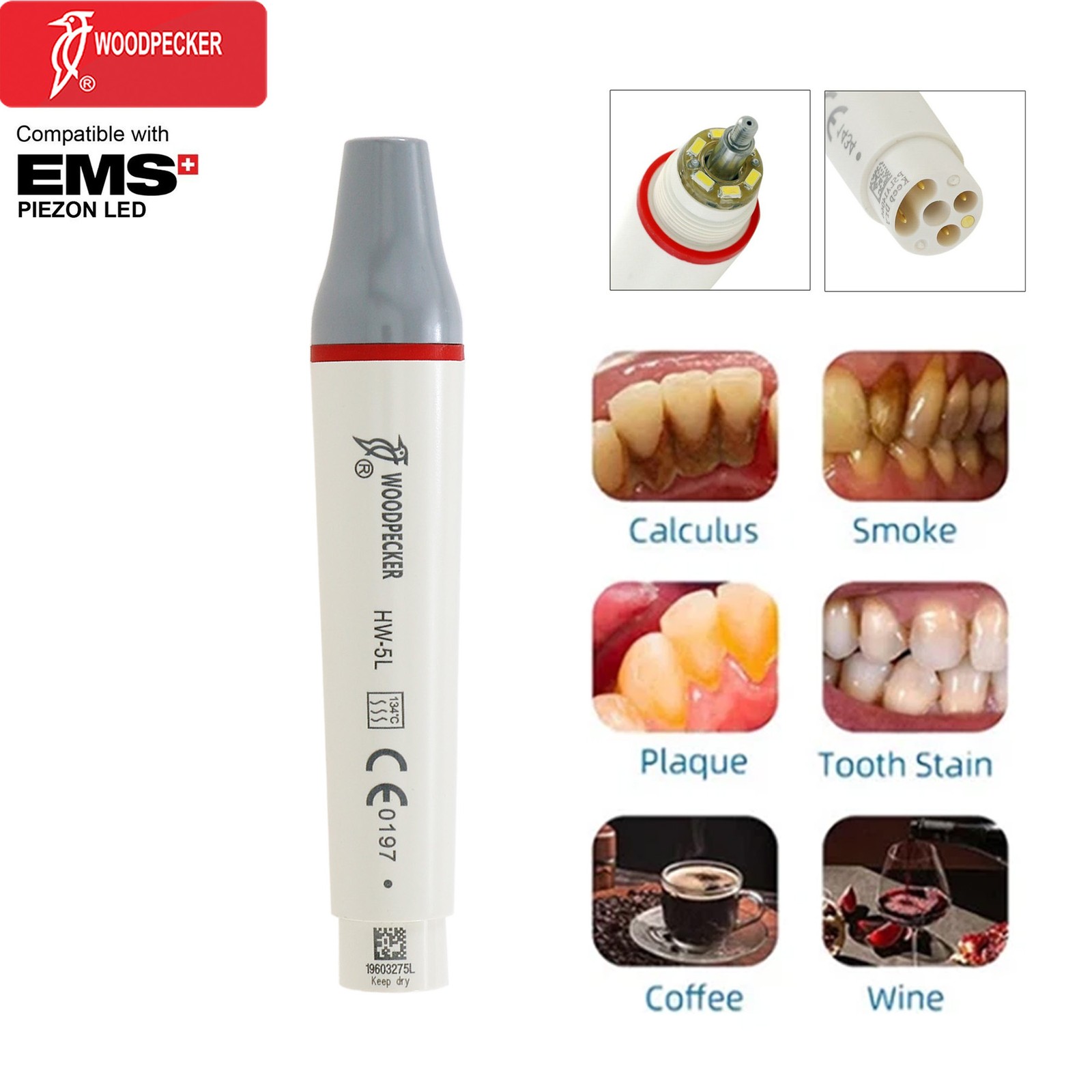 Woodpecker HW-5L LED Scaler Handpiece Fit UDS Series & EMS Tips HP-5L Compatible
