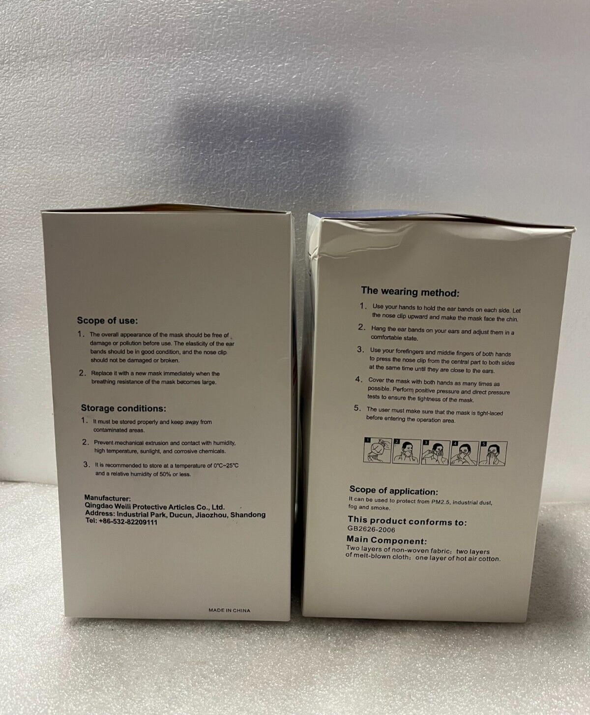Lot of 100 Pcs (2 Boxes) OMC N95 Non-Medical Mask 5 Layers of Filtering