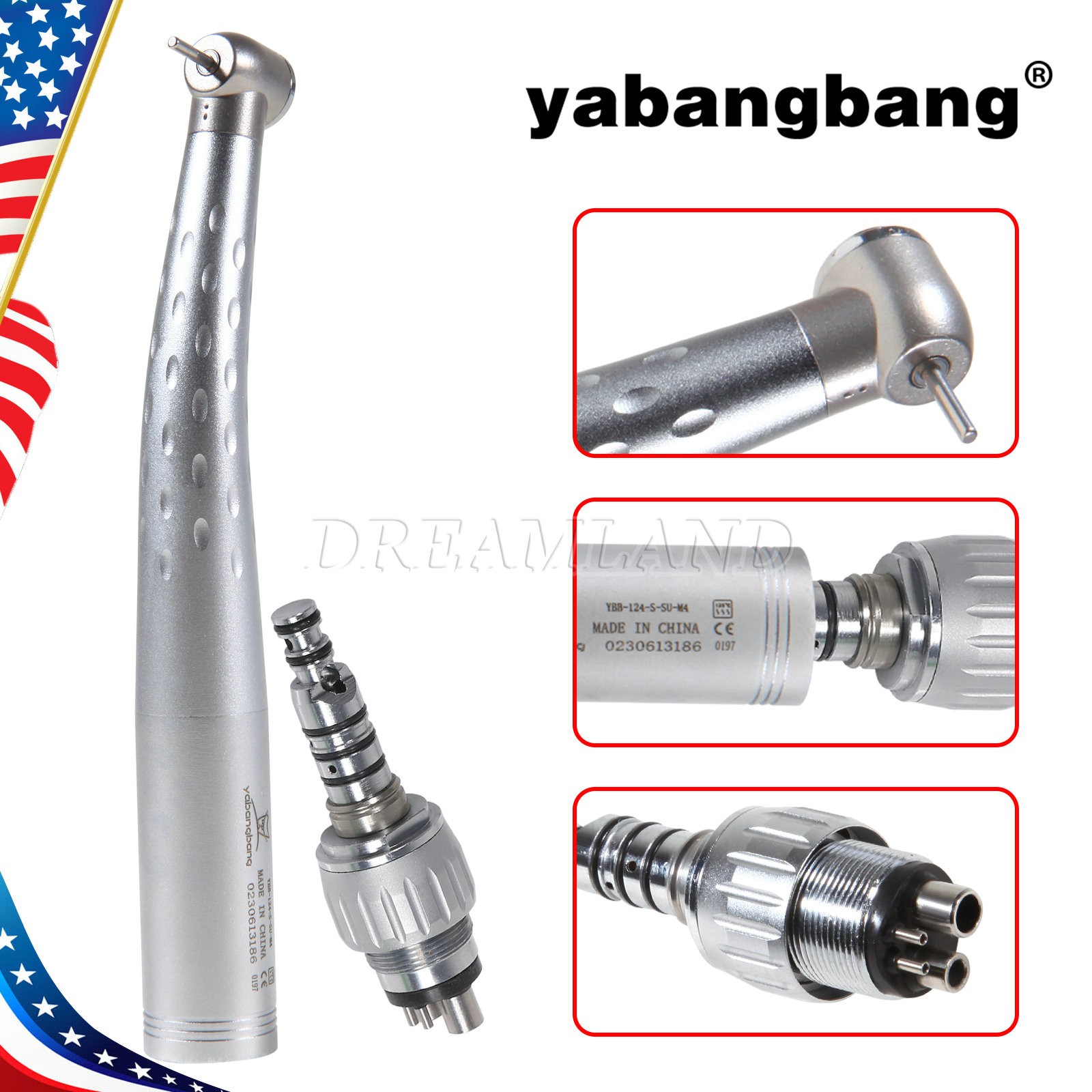 USA Dental High Speed Handpiece with 4 Hole Swivel Quick Coupling Fit KaV GB4