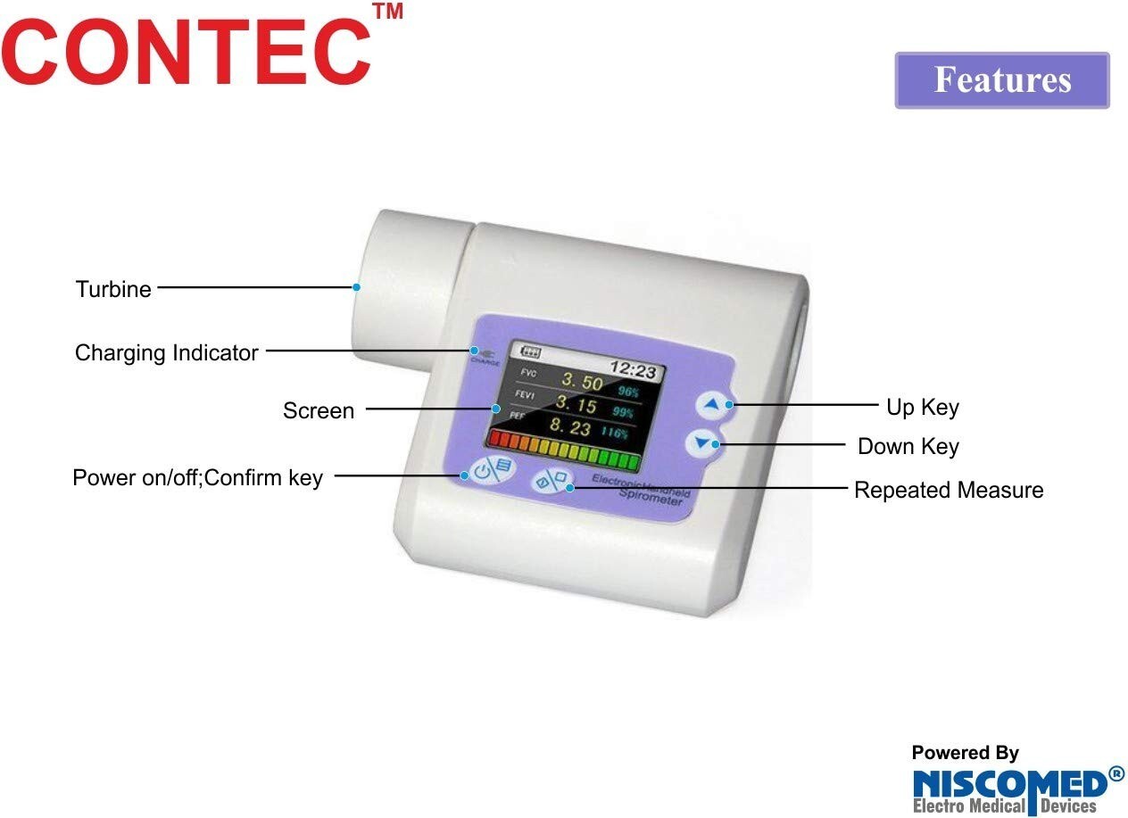 Contec Automatic Spirometer Respiratory Machine For Use Hospital Clinic Lab