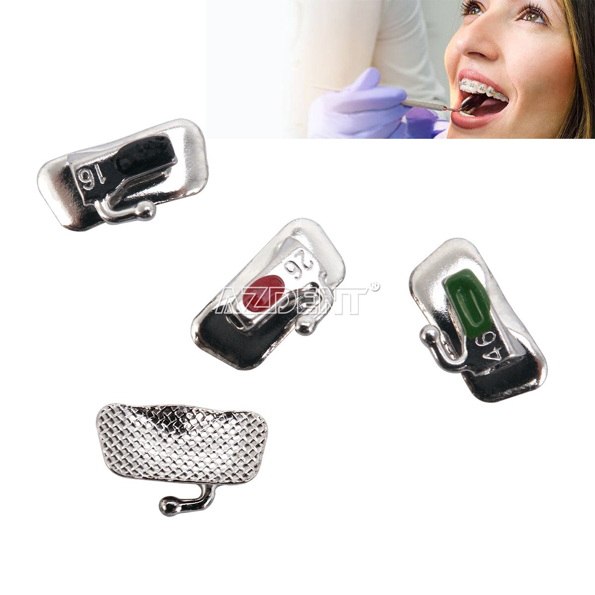 AZDENT 40pcs Orthodontic Buccal Tube 1st Molar Roth.022 Bondable Non-Conv 10kits