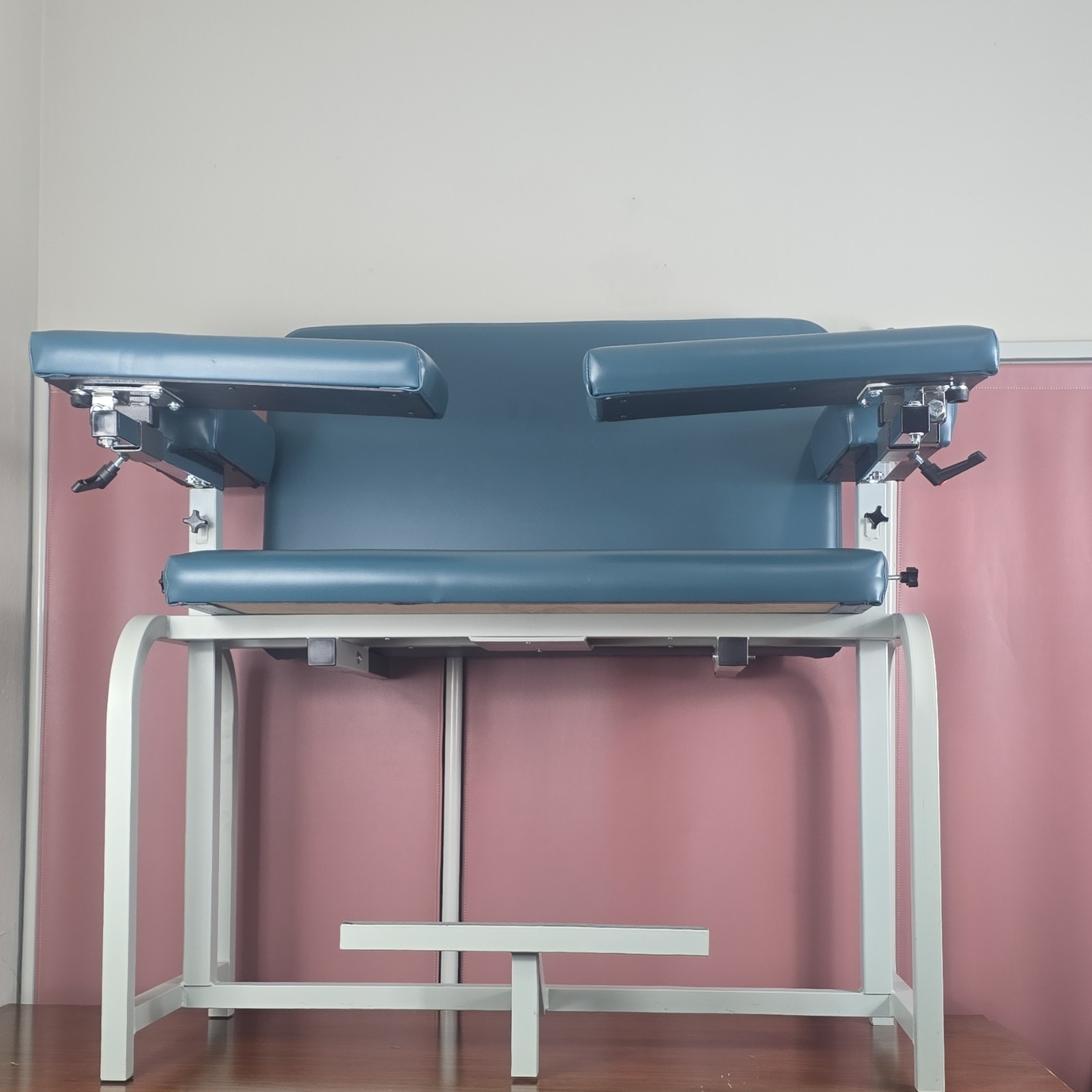 Examination Table w/ Adjustable Armrests, Blue Upholstery, Family Medicine
