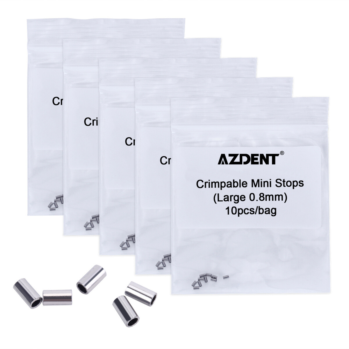 Dental Orthodontic Crimpable Mini Stops 0.5mm/0.8mm fit Round Arch Wire 10pc/bag