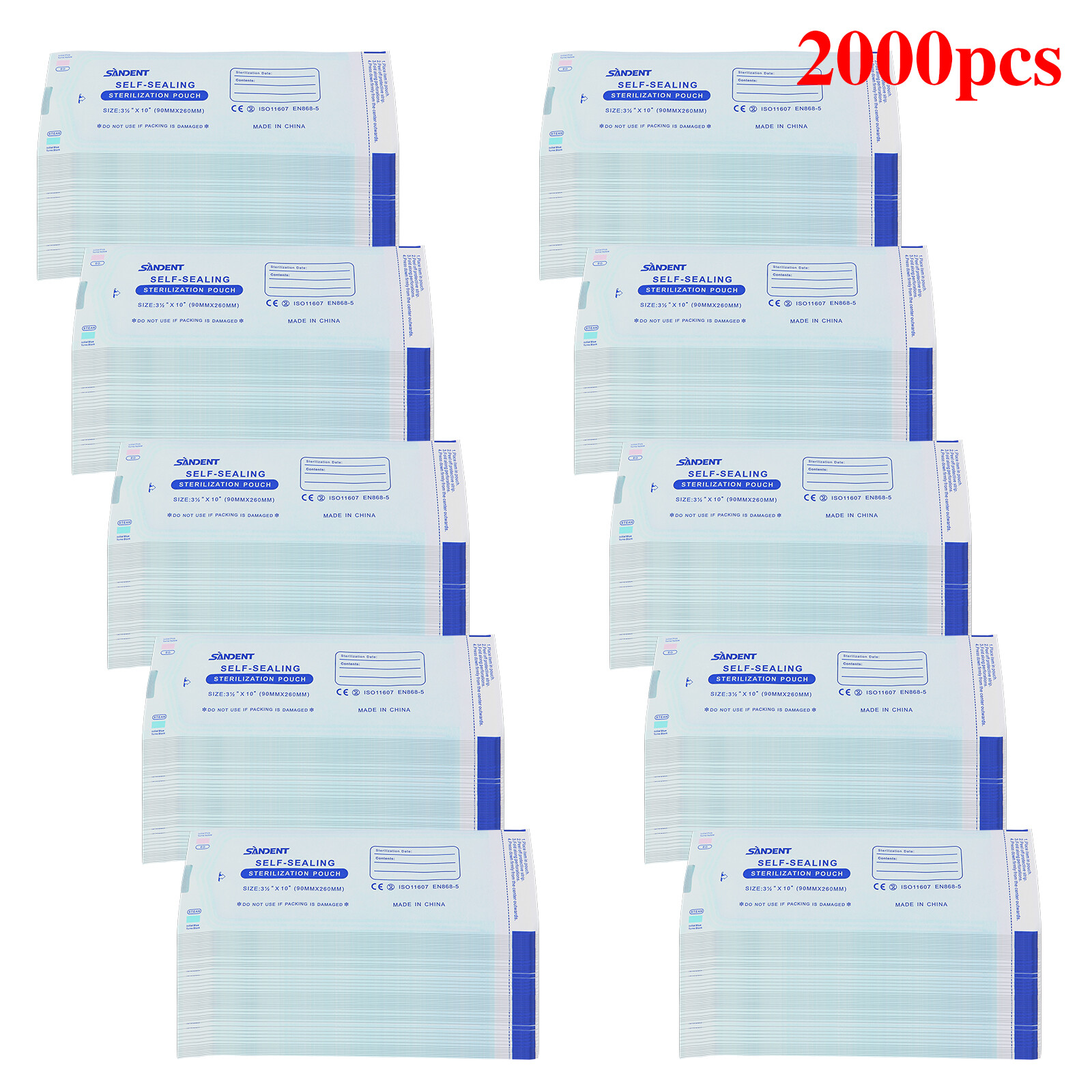 Sterilization Pouches- 3.5 ” x 10 ” Dental Self Seal Pouch Bag 200-2000