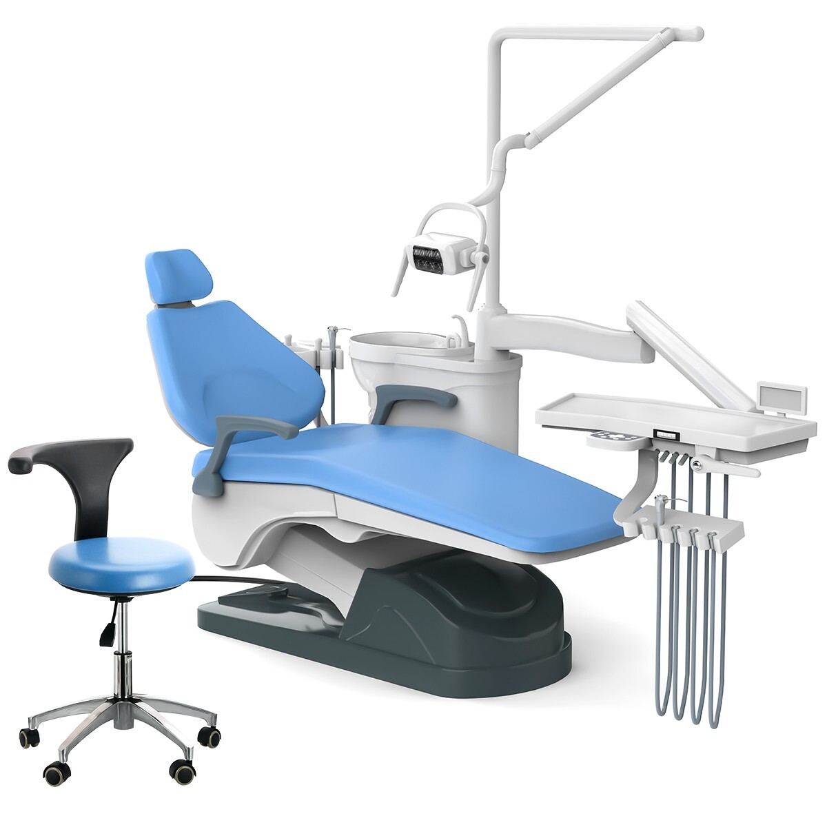 Dental Clinic Unit Chair DC Motor Computer Controlled + Dentist Stool Handpiece
