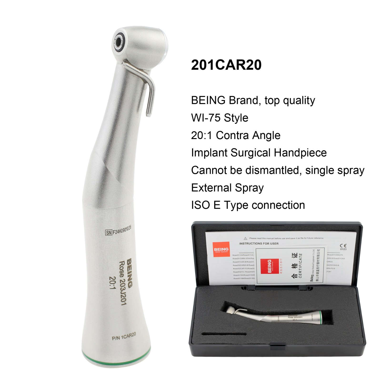 Dental 32:1 20:1 1:1 1:2 Implant Surgical Handpiece Straight Contra Angle