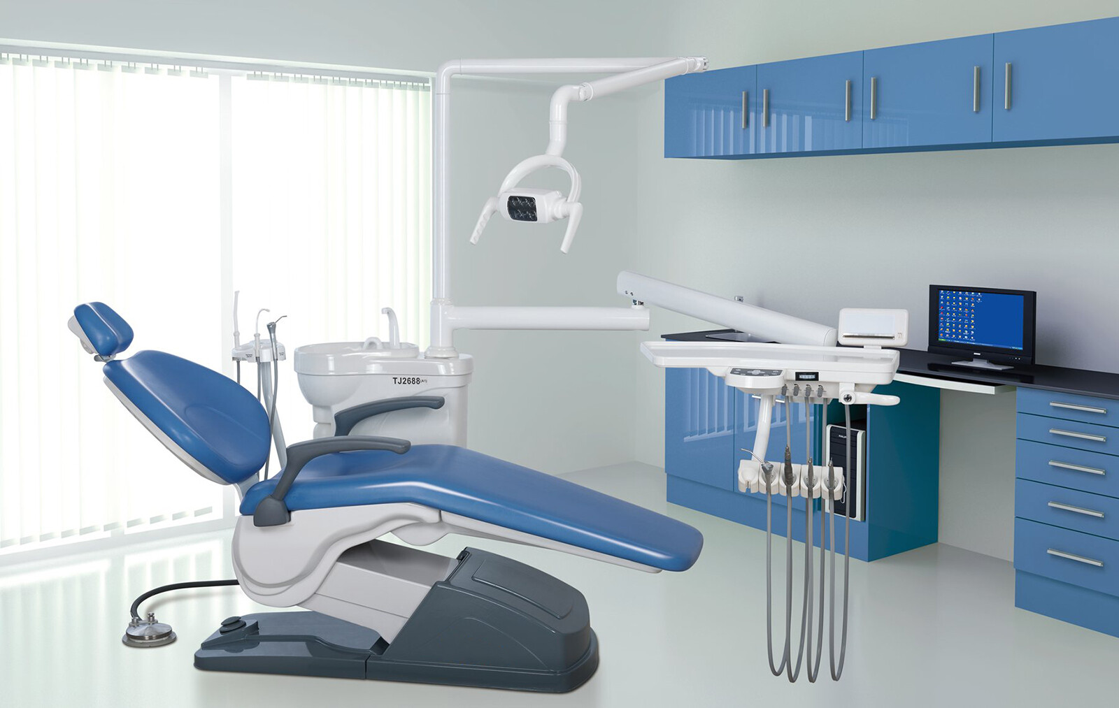 USA Dental Unit Chair Computer Controlled DC Motor +Stool Chair TJ2688-A1