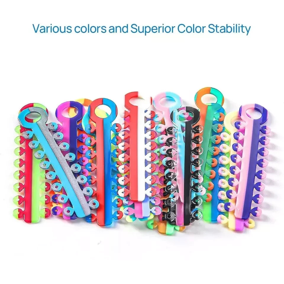 Dental Orthodontics Ligature Ties Elastic Rubber Bands Mixed Color 4 Types