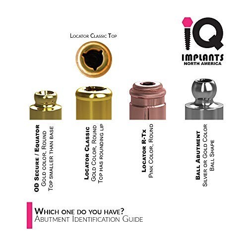 Replacement Male Retention Inserts Caps for IQ Implants – Standard, Light Retent