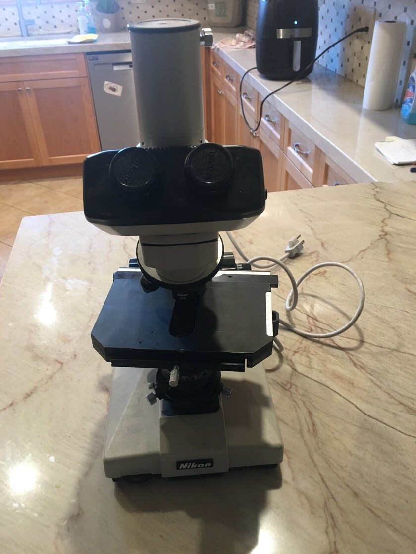 Nikon Labophot Microscope WITH 4 NIKON OBJECTIVES. Note WITHOUT EYEPIECES