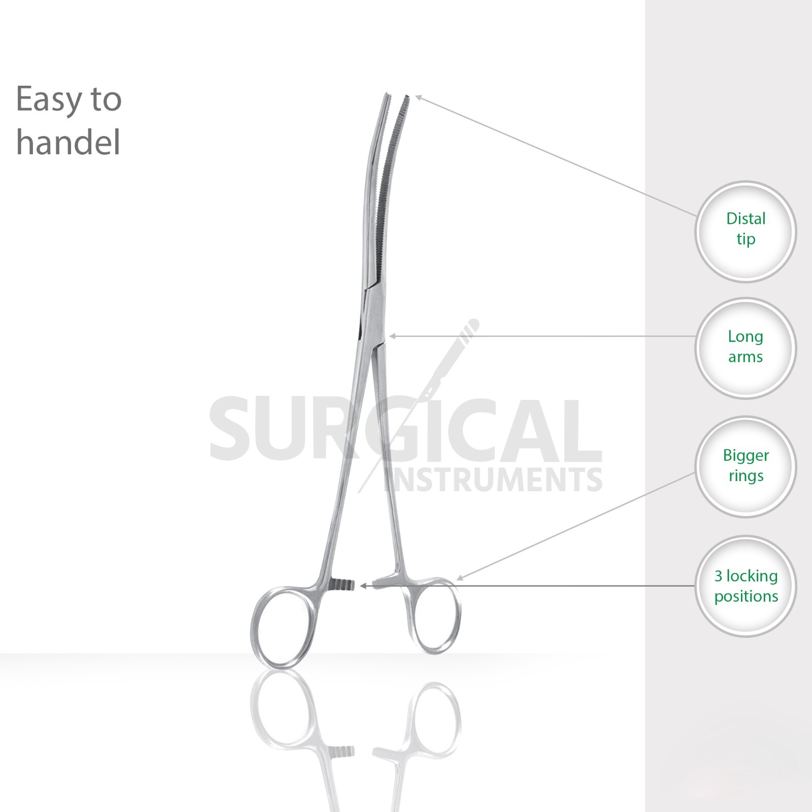 Rochester Pean Hemostat Forceps 24″ Curved Stainless Steel German Grade