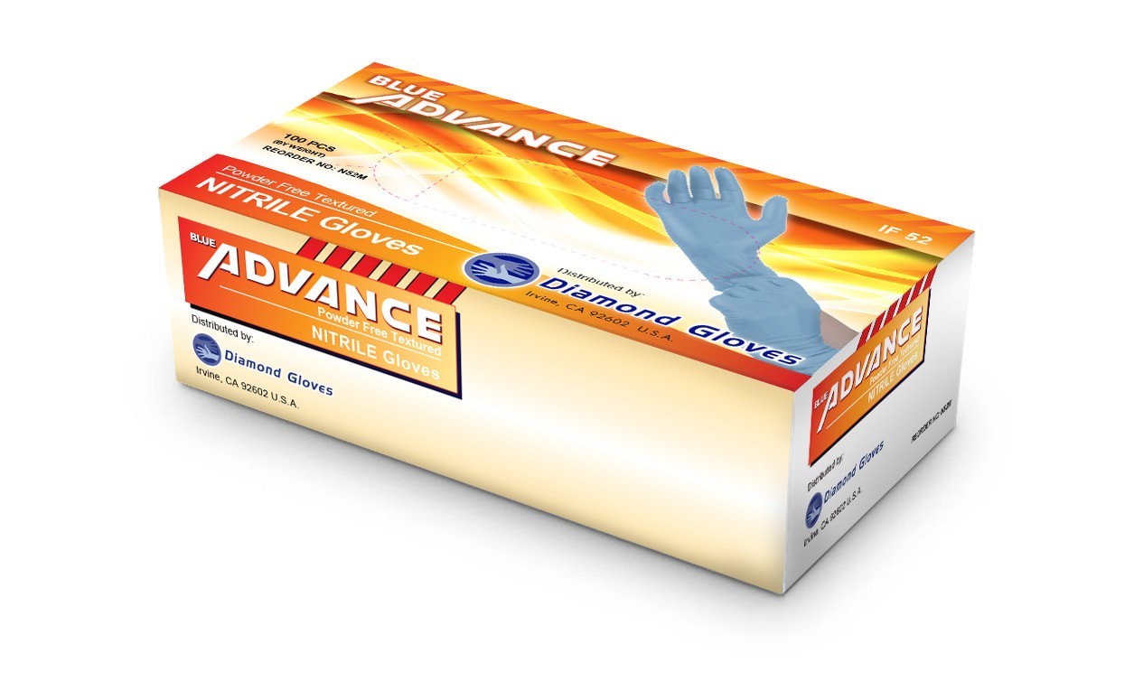 1000Pcs Blue Nitrile Exam Gloves 5.0-6.0mil Powder-Free Latex-Free Heavy Duty