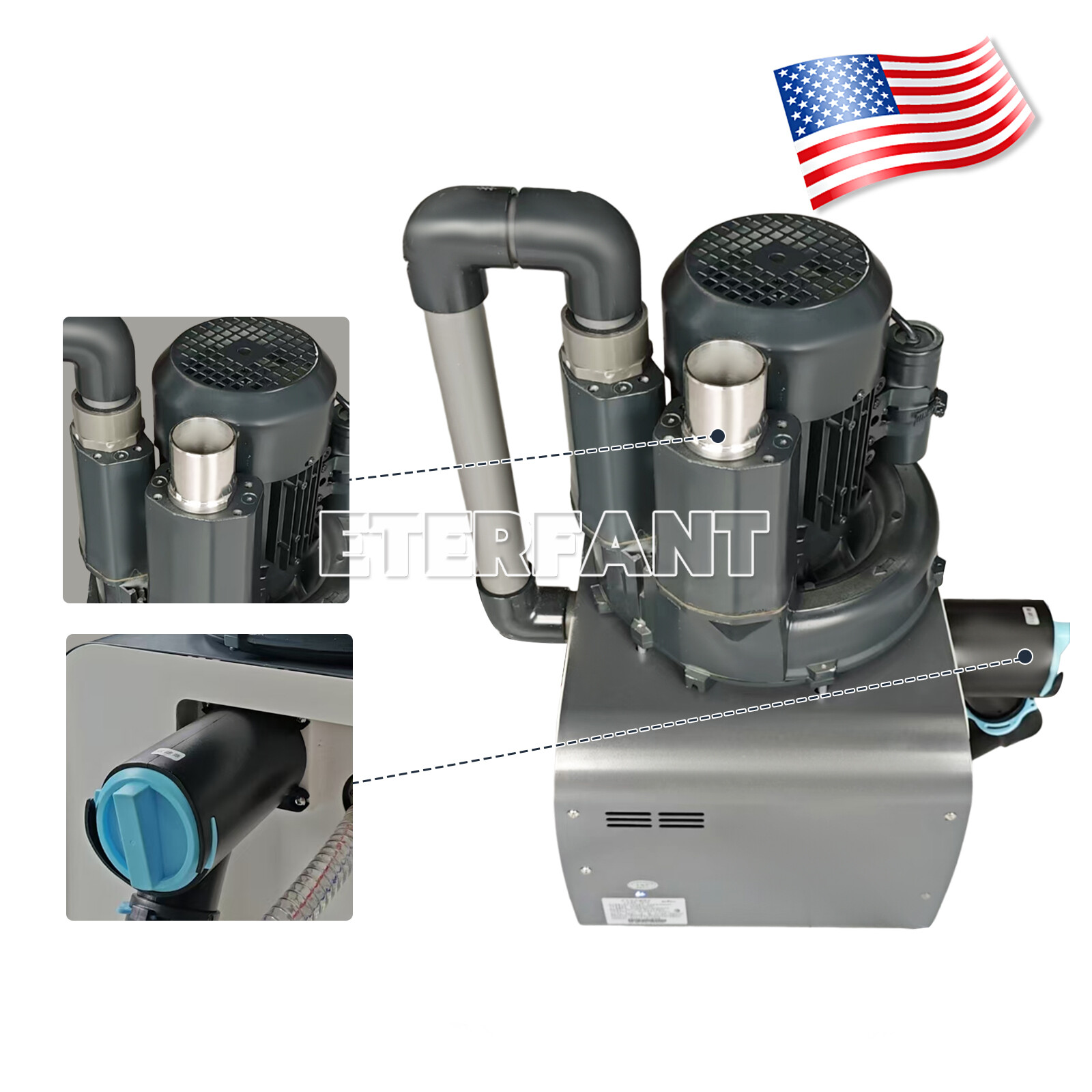Electric Dental Suction Unit Machine Vacuum System Pump Semi-Dry Type Unit US