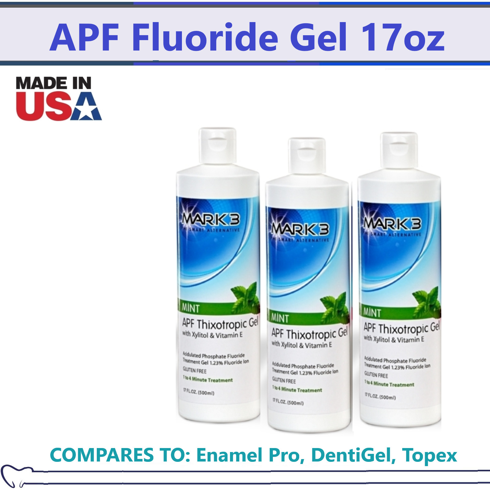 Flouride Gel Dental APF Thixotrophic 1.23% 17 oz Btl, 3/Pack Assorted Exp 02/25