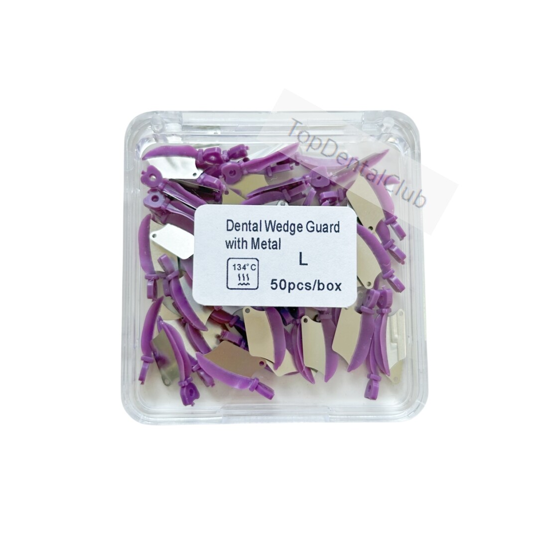 50pcs Dental Fender Interproximal Wedge Matrix Blade Guard with Metal SML 134℃