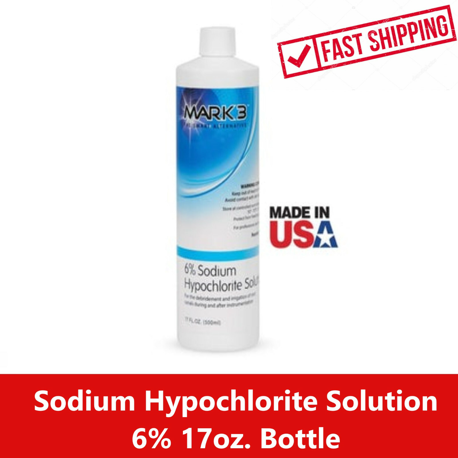 Dental Endo Sodium Hypochlorite Solution 6% 17oz. Btl Root Canal Treatment Mark3