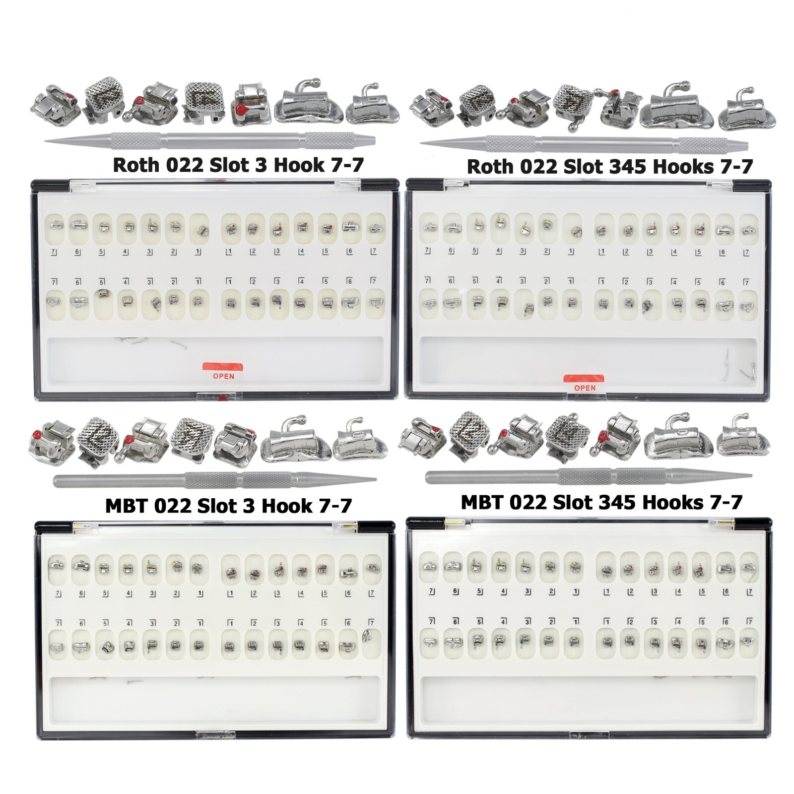 Orthodontic Self Ligating Brackets Metal Ceramic Roth MBT Damon Q Empower Clear