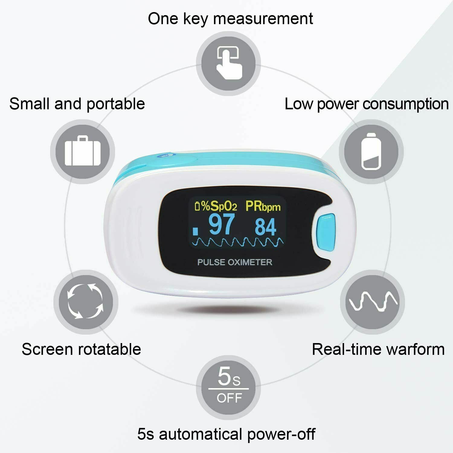 Contec CMS50NA Fingertip Pulse Oximeter SPO2 Pulse Rate Blood Oxgen Meter OLED