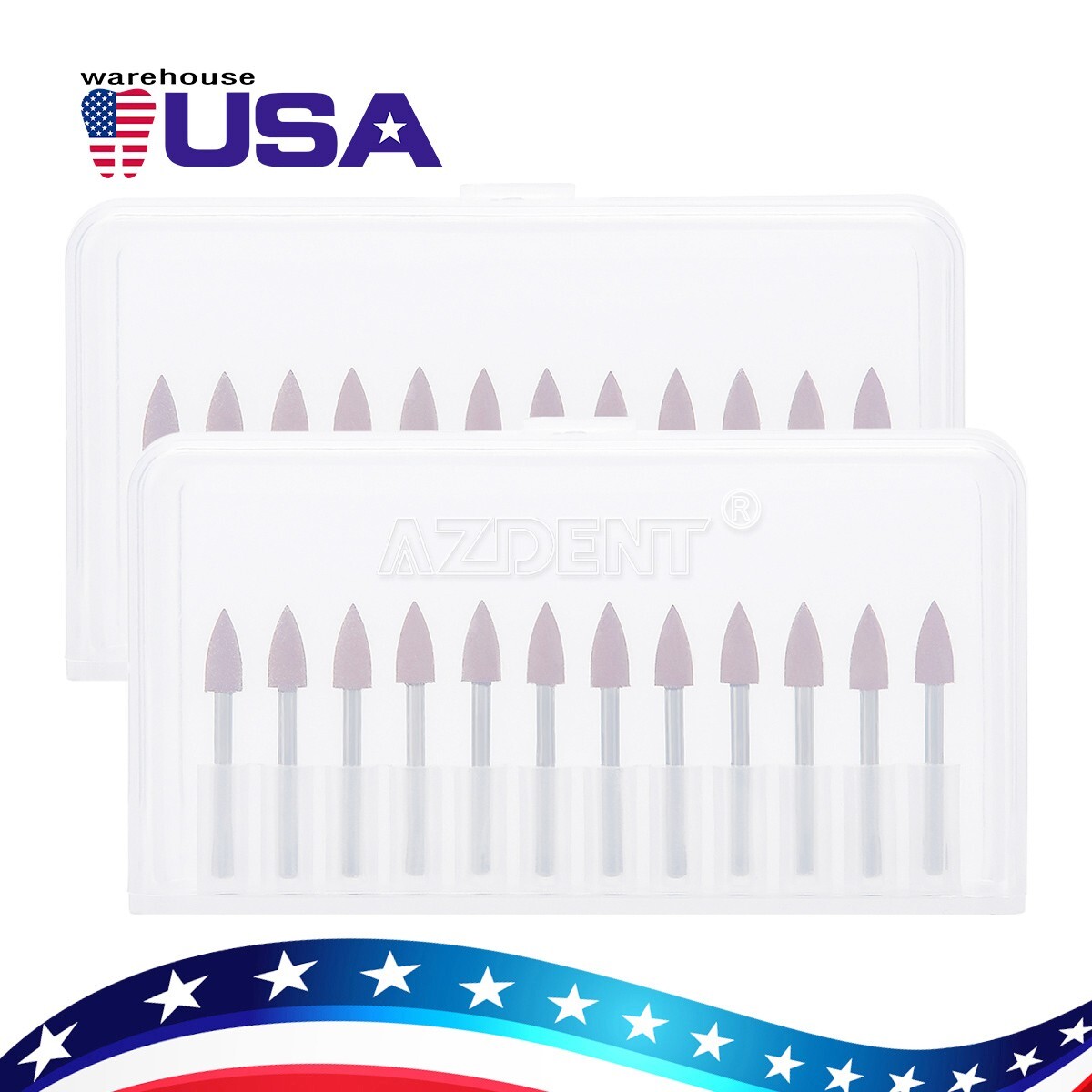 12pcs AZDENT Dental Brownie Polisher Friction Grip 0413 FG Mini Points FG 1.6mm