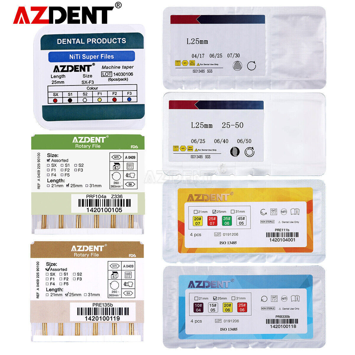 25MM Dental Endodontic Engine Use Gold/Heat Activated/NiTi Super Rotary Files