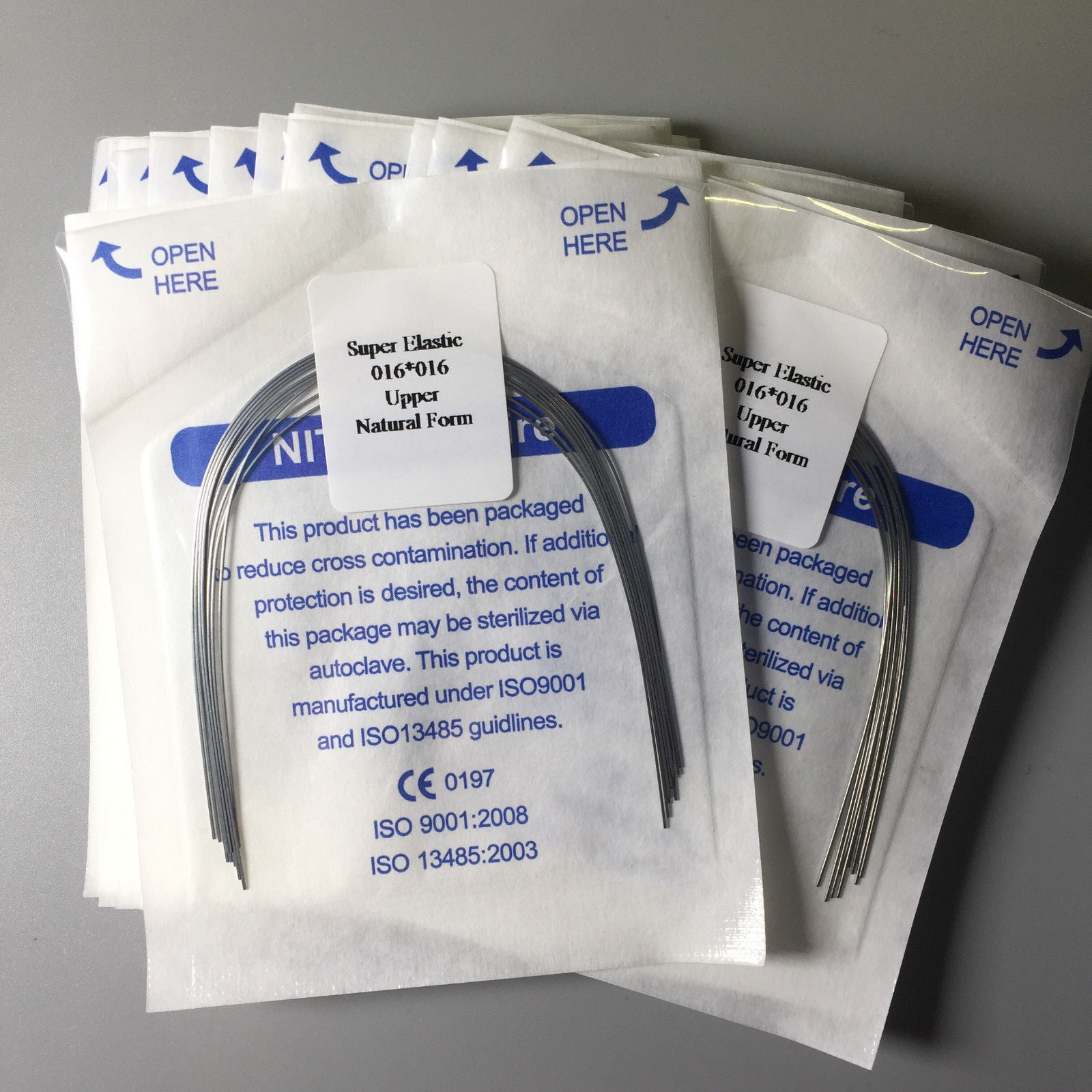 Natural Dental Rectangular Super Elastic Wires Niti Orthdontic 16X16 U/L 10Pack